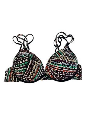 In Mocean Size Small Women’s Multicolor Patterned Push-Up Bikini Top GUC